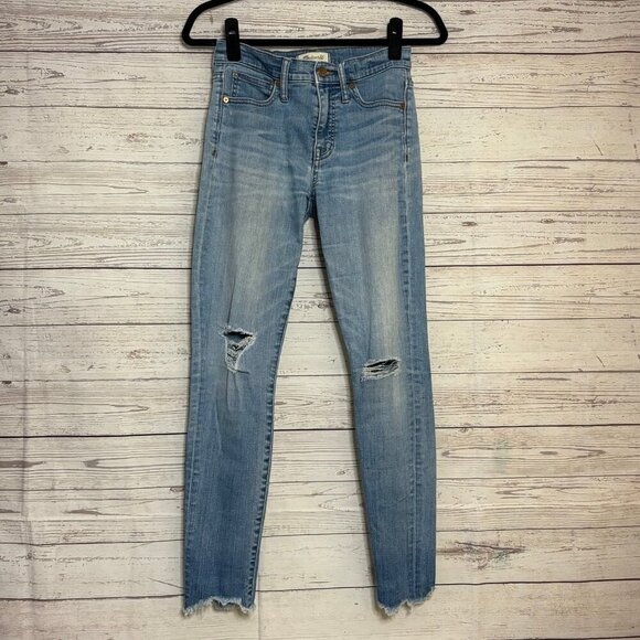 Madewell High Rise Distressed Skinny Sz 26 - Picture 1 of 8